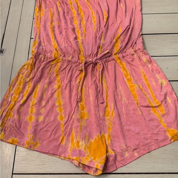 SOLUNA | NWT Swim cover up tie dye pink orange romper SZ small - Picture 4 of 5